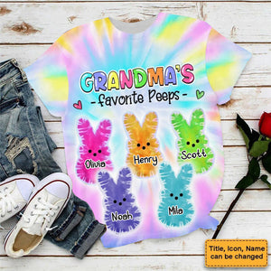 Personalized Easter Tie Dye Style T Shirt For Grandma