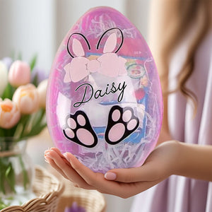 Personalized Easter Bunny Fillable Egg with Name Easter Gift for Kids