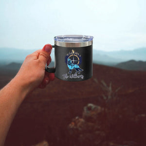 Bear And Mountains - Camping Gift For Camping Lovers - Personalized 14oz Stainless Steel Tumbler With Handle