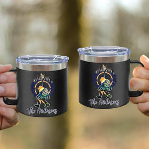 Bear And Mountains - Camping Gift For Camping Lovers - Personalized 14oz Stainless Steel Tumbler With Handle