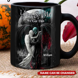 You & Me We Got This  Personalized Black Couple Mug