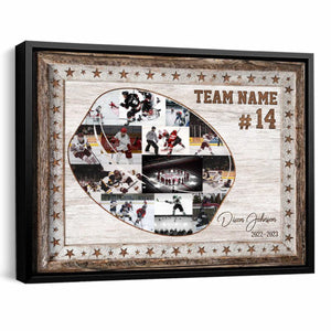 Hockey Team Photo Collage, Personalized Canvas/Poster, Ice Hockey Sports Gifts