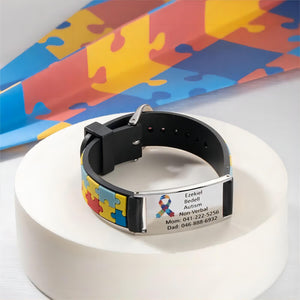 Personalized Children's Autism Awareness Medical Alert Engraved Bracelet