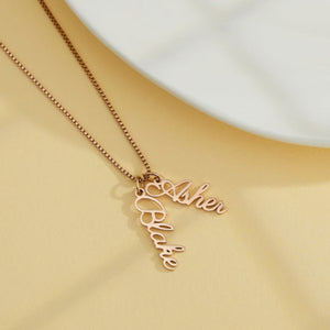 Personalized Multiple Vertical Name Necklace