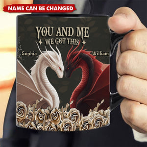 You & Me We Got This  Personalized Black Couple Mug