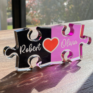 Personalized Love Keepsake-Puzzle Name Sign for Couples, Romantic Gift for Her Him