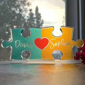 Personalized Love Keepsake-Puzzle Name Sign for Couples, Romantic Gift for Her Him