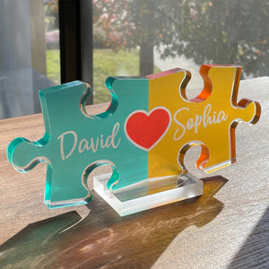 Personalized Love Keepsake-Puzzle Name Sign for Couples, Romantic Gift for Her Him