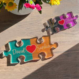 Personalized Love Keepsake-Puzzle Name Sign for Couples, Romantic Gift for Her Him