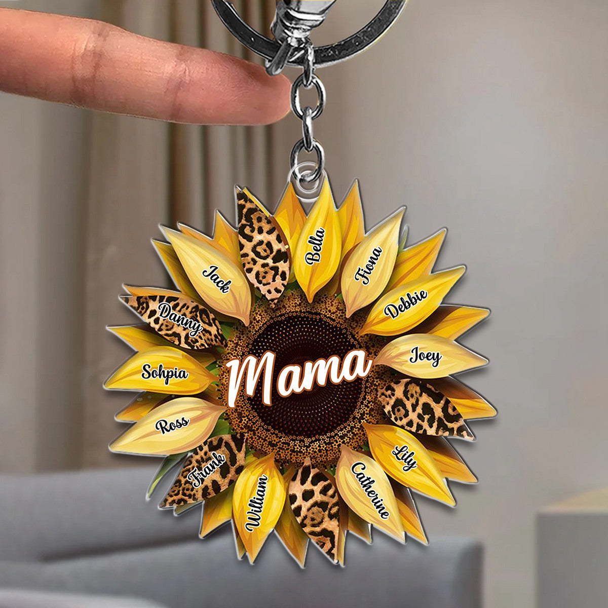 Nana, Mom, Auntie Family Sunflower - Loving Gift For Mother, Grandma - Personalized Acrylic Keychain