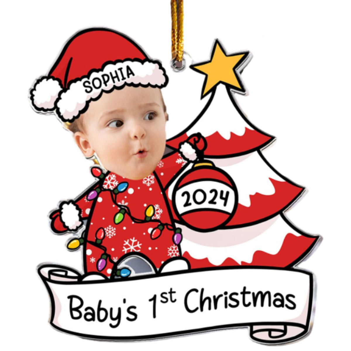 Baby's First Christmas - Personalized Acrylic Photo Ornament