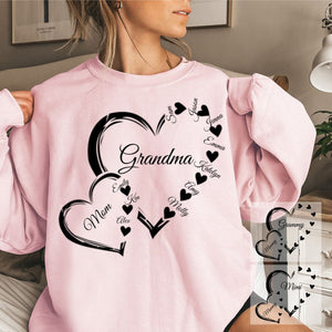 Personalized Custom Grandma Mom Heart Sweatshirt