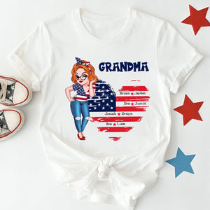 Sweetheart Grandkids Grandma - 4th Of July Independence Day -  Personalized T-shirt