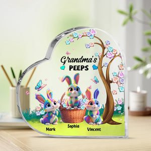 Easter Gift Grandma's Marshmallow Bunny - Personalized Custom Heart Shaped Acrylic Plaque