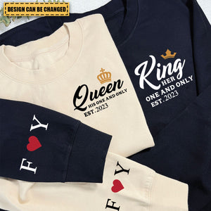 King And Queen Couple, Personalized Sweatshirt,Gift for Couple