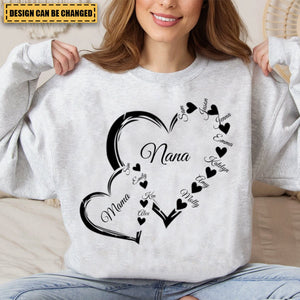 Personalized Custom Grandma Mom Heart Sweatshirt