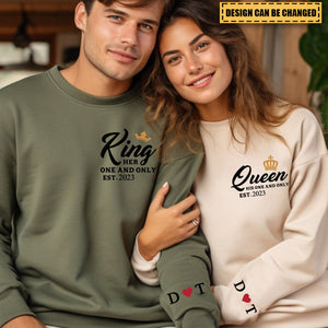 King And Queen Couple, Personalized Sweatshirt,Gift for Couple