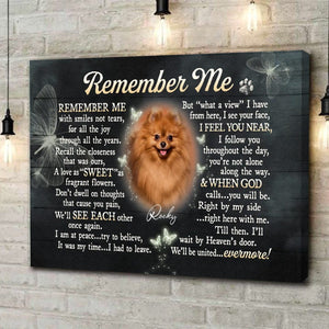 Personalized Remember Me Dog Memorial Canvas