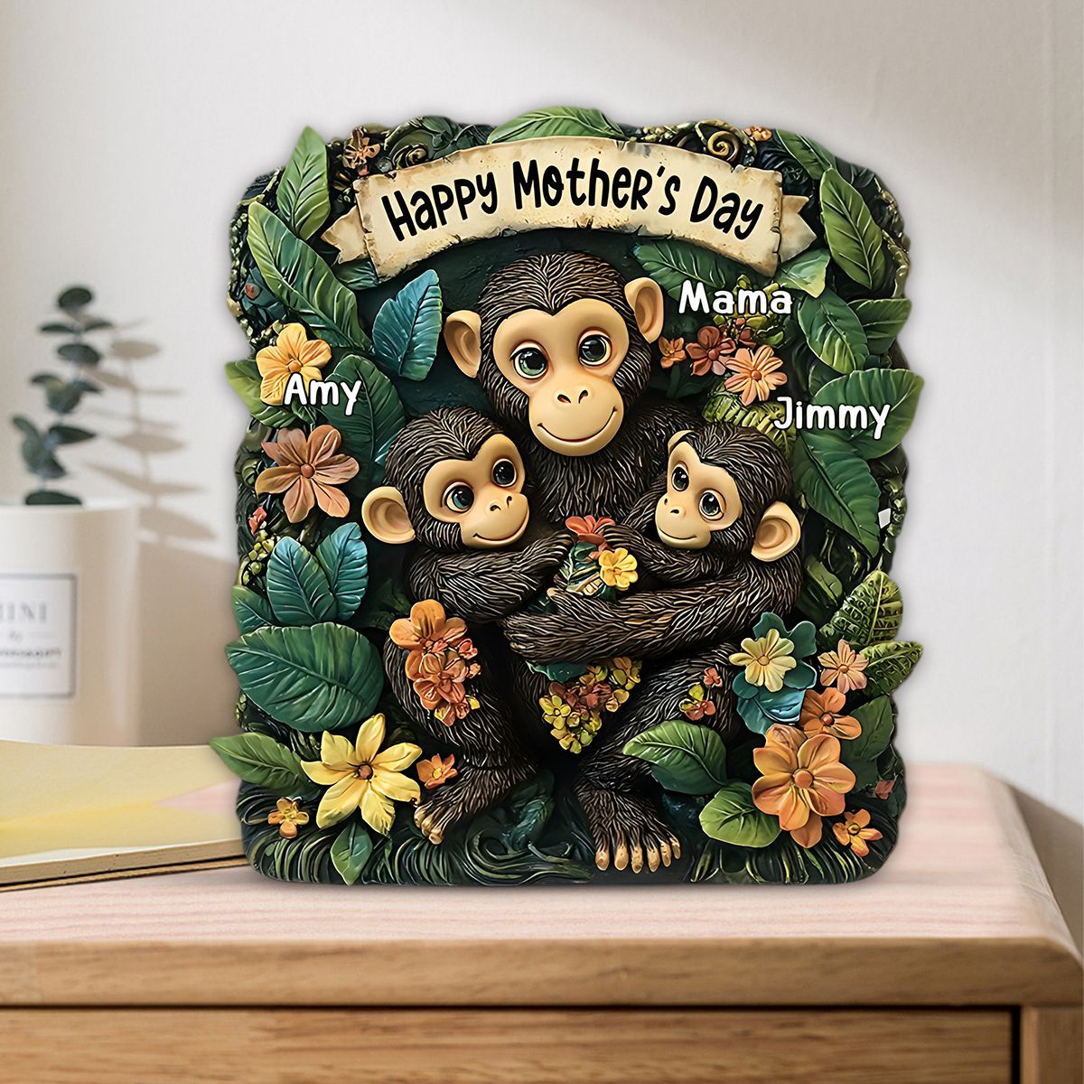 Mother of Little Monkeys - Personalized Acrylic Plaque For Mother's Day Gift