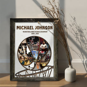 Personalized Basketball Dunk Hoop Photos Collage Canvas Poster Basketball Player Gift