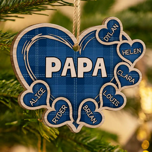 Little Sweethearts - Personalized Wooden Cutout Ornament - Gift For Papa, Grandma