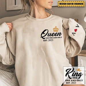 King And Queen Couple, Personalized Sweatshirt,Gift for Couple