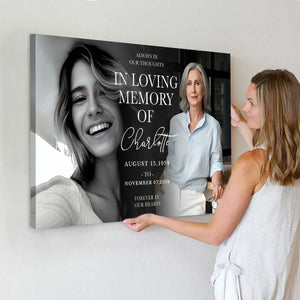 Personalized In Loving Memory Memorial Photo Canvas Poster