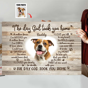 Personalized Photo Dog Memorial Gifts, Waiting At The Door Dog Memorial Canvas