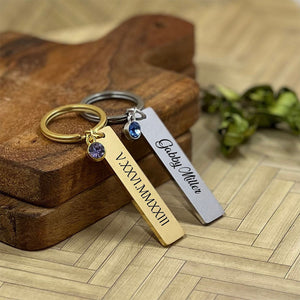 Custom carved keychain Personalized gift for him, best friend Gift for mom