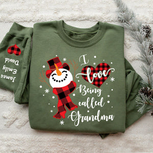 I Love Being Called Grandma Snowman Christmas And Kids Personalized Sweatshirt