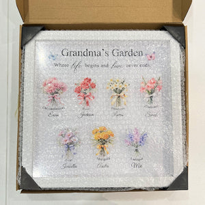 Customized Mom's Garden Birth Flower Light Frame Box