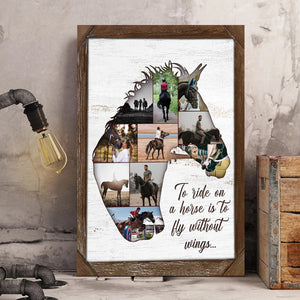 Personalized Horse Collage Photo Poster Gift For Horse Riders, Horse Lover