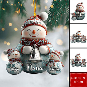 Merry Christmas - Personalized Grandma Snowman Family Ornament