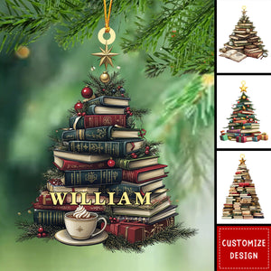 Personalized Christmas Book Tree Ornament