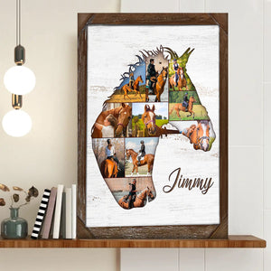 Personalized Horse Collage Photo Poster Gift For Horse Riders, Horse Lover