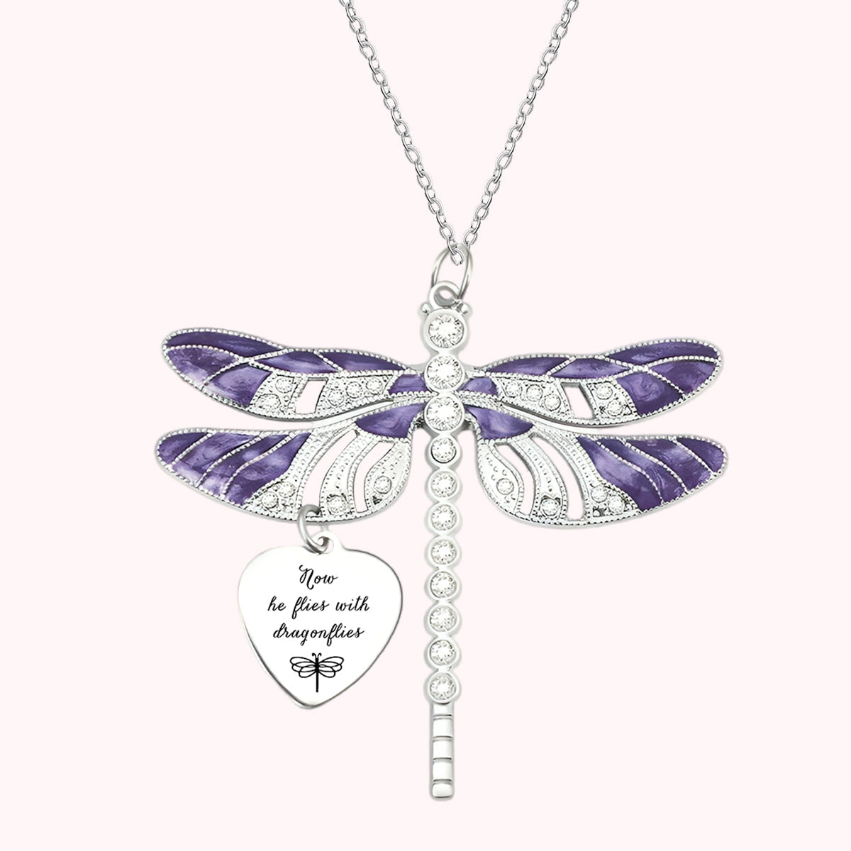 Personalized Dragonfly Memorial Necklace for Loss of Loved One