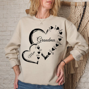 Personalized Custom Grandma Mom Heart Sweatshirt