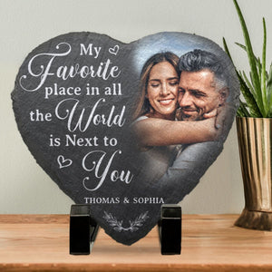 Couple Personalized Heart Shaped Stone With Stand