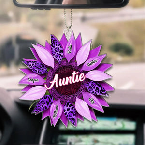 Nana, Mom, Auntie Family Sunflower - Loving Gift For Mother, Grandma - Personalized Acrylic Car Ornament