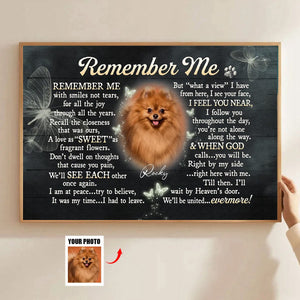 Personalized Remember Me Dog Memorial Canvas