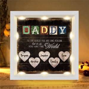 Personalized Light Shadow Box-Daddy, You Are The World