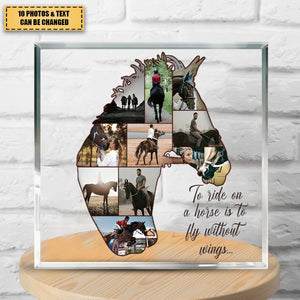 Horse Collage Photo Personalized  Acrylic Plaque Gift For Horse Riders, Horse Lover