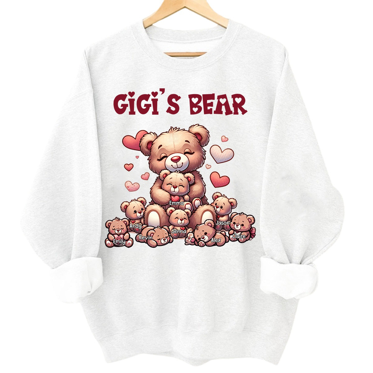 Grandma Bear With Cute Grandkids Personalized Sweatshirt