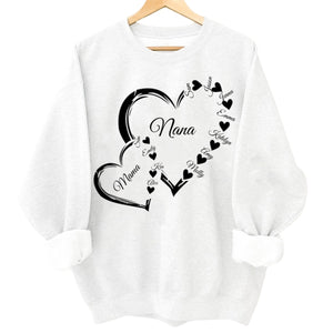 Personalized Custom Grandma Mom Heart Sweatshirt