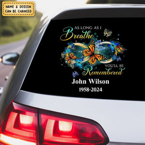 Infinity Butterflies Personalized Memorial Decal