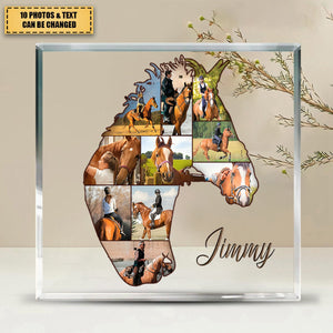 Horse Collage Photo Personalized  Acrylic Plaque Gift For Horse Riders, Horse Lover