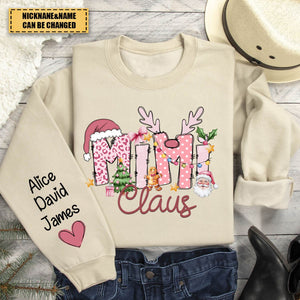 Pink Trend Gigi Claus Personalized Sweatshirt - Best Family Christmas Gift for Grandma