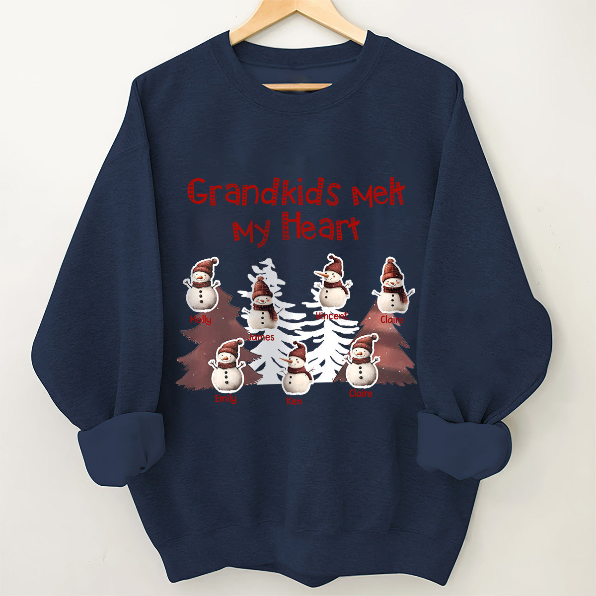 Personalized Grandkids Melt My Heart Sweatshirt