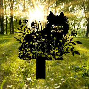 Personalized Floral Dog Memorial Garden Stake