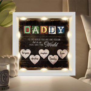 Personalized Light Shadow Box-Daddy, You Are The World